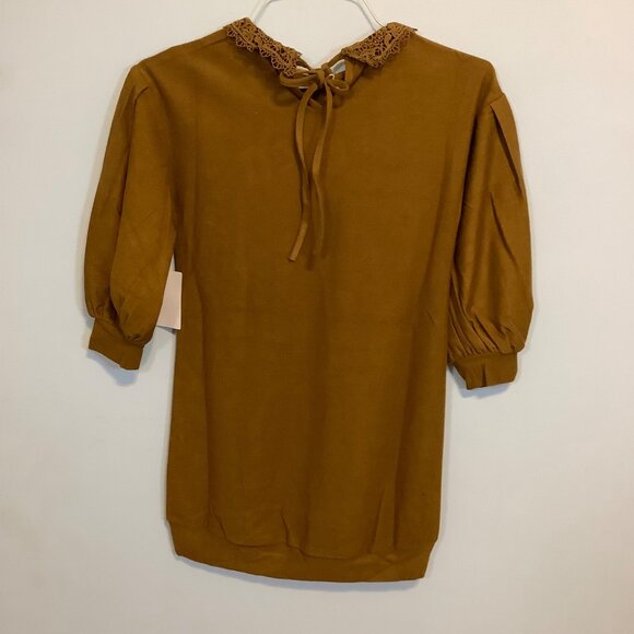 NWT Mia Joy Girl’s Dress Size 8 – XOXO, Puff Sleeve, Crocheted Collar, Holiday - Picture 3 of 9